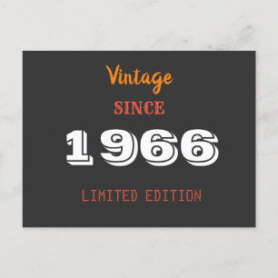 60:e födelsedagsinbjudan - Vintage 1966 Begränsad Inbjudan Vykort