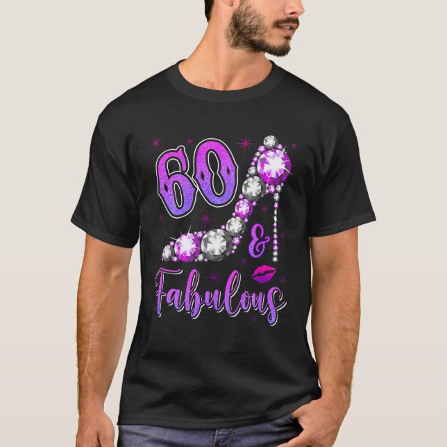60:e födelsedagskalan för kvinnor 60 och t shirt (Framsida)
