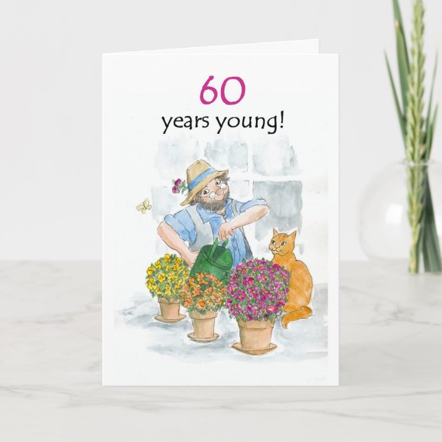 60:e födelsedagskortet - Gardener Kort (Framsida)