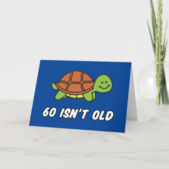 60:e födelsedagskortet Turtle Funny Birthday Card Tack Kort (Framsida)