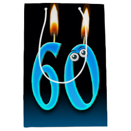 60:e födelsedagsljus Medium Gift-säck