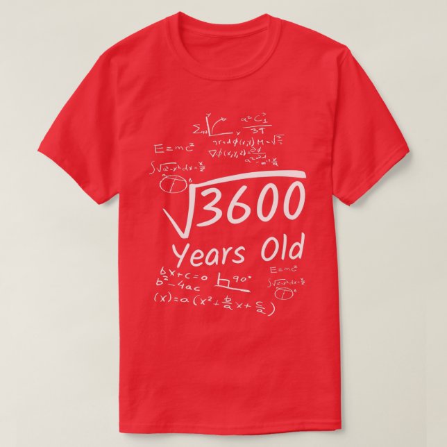 60:e födelsedagsmat 3600 Årets gamla kvadratrot T Shirt (Design framsida)
