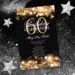 60:e födelsedagsprogrammet Glam Ljus Guld Menu Flygblad<br><div class="desc">Elegantens "Födelsedagsfest Program"-design med Sparkles & Ljus i Guld med anpassningsbar.</div>