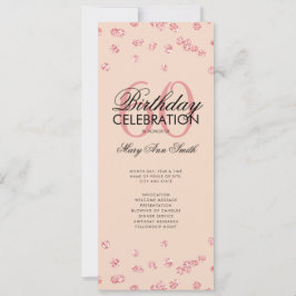 60:e födelsedagsprogrammet Ro Guld Glitter Menu  Inbjudningar