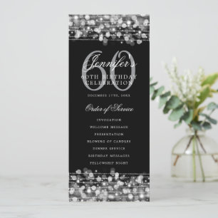 60:e födelsedagsprogrammet Silver Menu+Tack Inbjudningar