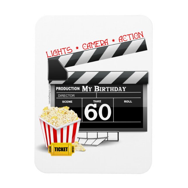 60:e födelsedagstäckande filmtema magnet (Vertikal)