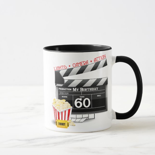 60:e födelsedagstäckande filmtema mugg (Höger)