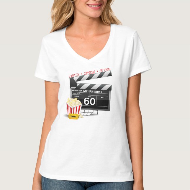60:e födelsedagstäckande filmtema t-shirt (Framsida)