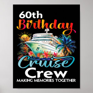 60:e födelsedagstidningen Cruise Crew Friends Fami Poster
