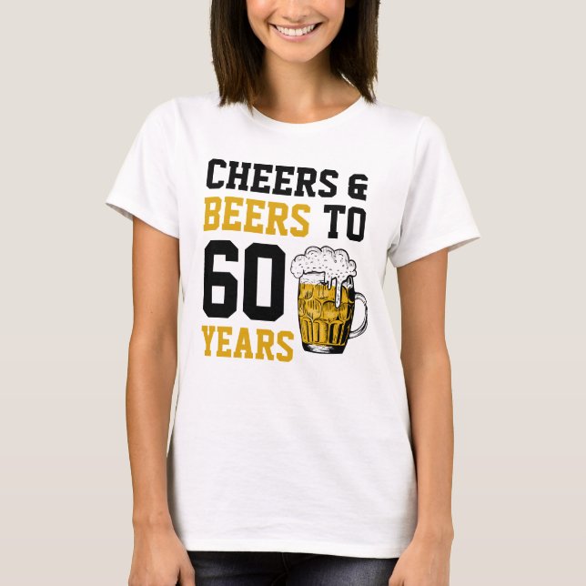 60:e födelsedagstjuren och Öl till 60 år T Shirt (Framsida)