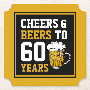 60:e födelsedagstjuren och Öl till 60 år Underlägg Papper