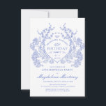 60:e Franskens Vintage Blått Blommigt Vapensköld Inbjudningar<br><div class="desc">En vapensköld för blå blommigt i elegantens Fransk tar vintagen i mitten på den här inbjudan om att födelsedag inte ska hållas. Ornat,  formellt och mycket feminin kommer att få dam att känna sig mycket speciellt. Det finns samordning av party.</div>
