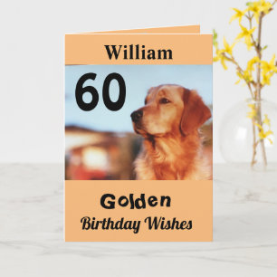 60:e Golden Birthday Önskemål Golden Retriever Hun Kort