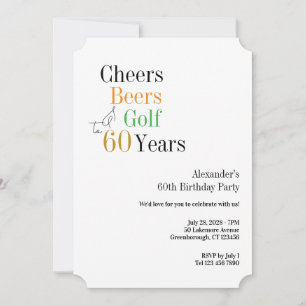 60:e Golf Birthday Cheers och Öl minimum Inbjudningar