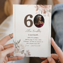 60:e inbjudan till Födelsedagsfest och blommor i b