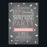 60:e inbjudan till konfetti-överraskningspartier |<br><div class="desc">Den här chicen och snyggten 60:e inbjudan från födelsedagspartiet innehåller en elegant som innehåller ett tema som är konfirmerat med modern typografi på en bakgrund av en kalkylpanel. För en ännu mer minnesvärd inbjudan väljer du en urklippsform, texturerad papper eller en dubbla tjock papper. Om anpassningsbarna fyller år ska du...</div>
