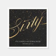 60:e konfetti-Elegant, Guld Black