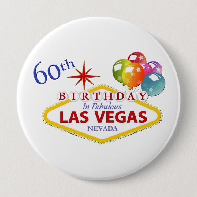 60:e Las Vegas Birthday Huge, 4-tums rund knapp (Framsida)