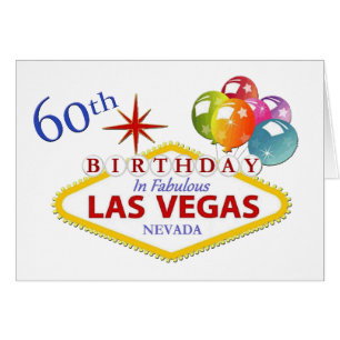 60:e Las Vegas-födelsedagskort Hälsningskort