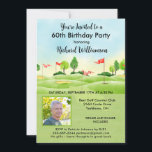 60:e Manar Födelsedagsfest Photo Golf Inbjudningar<br><div class="desc">Det här festliga och färgstarka 60:e Födelsedagsfest inbjudan har ett Golftema och det är perfekt för en Golfer. Den har en Golf Cart med Golf-Klubbar på en Golf Course, mycket att anpassa för att passa din egen händelse och ett foto. Vi har alla ingredienser för att göra det till ett...</div>