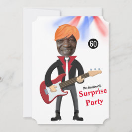 60:e Manar 🎸 🤣 Rockstar Birthday Guitar Funky Ro Inbjudningar