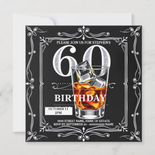 60:e masculine whiskey tumbler chalkboard DIY Julkort