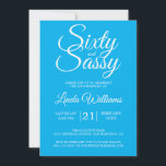 60:e och sextionde Födelsedagsfesten ljusblå Inbjudningar<br><div class="desc">Firar att du vrider 60 i stil med den här moderna 60-årsdesignen i ljusblått, en 60-årsinbjudan till chicen som du helt enkelt kan anpassa och skicka ut för din 60-födelsedagsfesters firande. Ord 60 och sassy in white ställs in med elegant script calligraphy. Om du behöver hjälp eller matchande produkter kontaktar...</div>