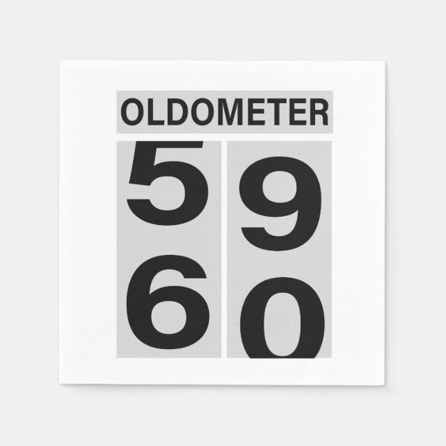 60:e Oldometer Birthday Pappersservett (Framsidan)