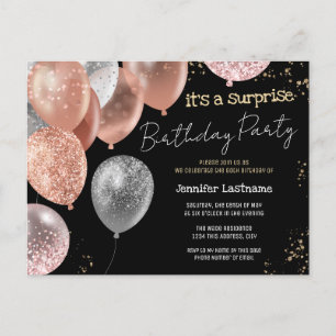 60:e överraskande Glitter-ballonger i Födelsedagsf Vykort