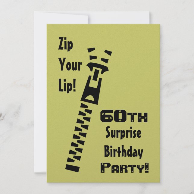60:e Pappra av Födelsedagsfest av överkänslig kalk Inbjudningar (Framsida)
