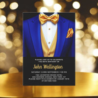 60:e Royalet Blue och Guld Tuxedo Birthday Event