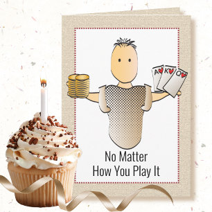 60:e Tecknaden Gambling Poker födelsedag Kort