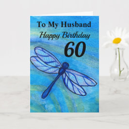 60:e till min Make Blue Dragonfly Birthday Kort