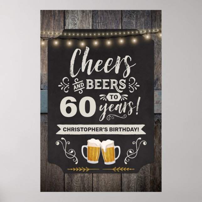 60:e välkomstsignalen för Cheers & Öl 20 x 30 Poster (Framsidan)
