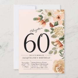60:e Vintagens Blommigt Inbjudningar