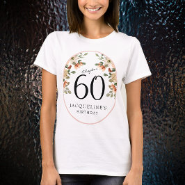 60:e Vintagens Blommigt T Shirt