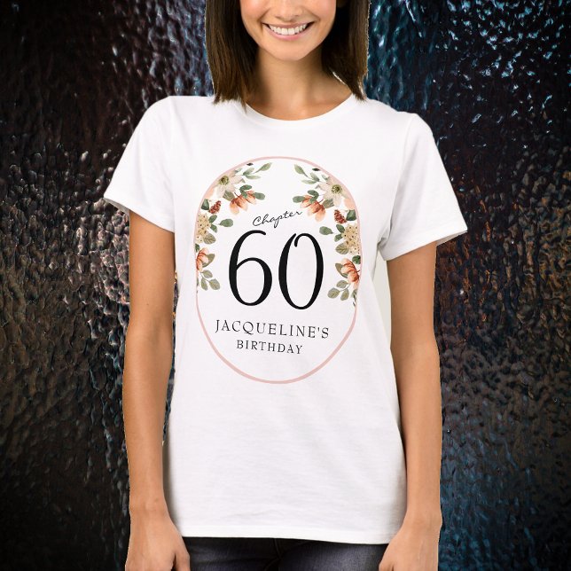 60:e Vintagens Blommigt T Shirt (Our elegant 60th Birthday Vintage Floral t-shirts from Zazzle can transform your party's atmosphere)