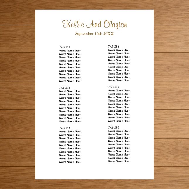 60 enkelt sittdiagram för Bröllop Poster (Skapare uppladdad)