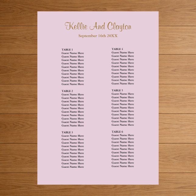 60 enkelt sittdiagram för Lila Bröllop Poster (Skapare uppladdad)