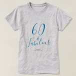 60 Fabulous Blue Custom Name 60th Birthday Gift T Shirt<br><div class="desc">Firar att du vrider 60 i stil med det här anpassade namnet modern t-shirt för 60-årsjubileum med texten 60 och fantastisk i elegant blue script. Lägg bara till ditt namn till den här 60:e födelsedagsfirandet t-shirt. Perfektens födelsedagspresent för en modern, snyggt och elegant 60 år gammal. Enbart designad för dig...</div>