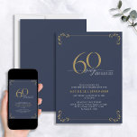 60 & Fabulous Blue & Guld Calligraphy Birthday Inbjudningar<br><div class="desc">Det är din speciella 60-årsdag, och det är dags att fira! Vill du kasta den bästa basen i stan? Se till att det börjar med det högsta av stil med denna 60-bitars och Fabulous Blue & Guld Calligraphy Birthday-inbjudan. Det kommer säkert att ange tonen för ett glamoröst firande. Denna vackra...</div>