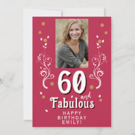 60 & Fabulous Foliage Magent Photo 60 Birthday