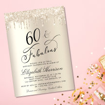 60 Fabulous Guld Glitter Födelsedagsfest