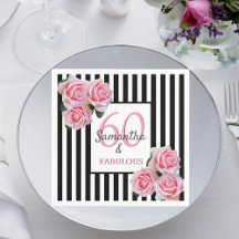 60 fantastiska födelsedag rosa svartvit rand