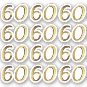 60 Faux Guld 60-årsdagen Klistermärken