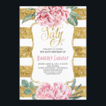 60 Födelsedagsfester - Blommigt Guld - Glam Inbjudningar<br><div class="desc">Blommigt Överraskande 60:e födelsedagsinbjudan - Glam Guld Glitter - 60 och Fabulous Firande mall</div>