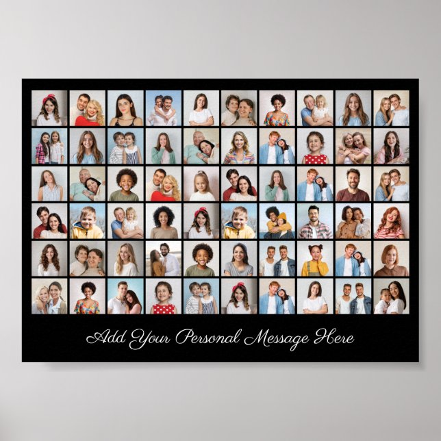 60 Fotokollage lägg till din egen Hälsning Poster (Framsidan)