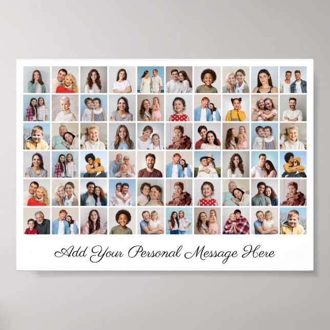 60 Fotokollage lägg till din egen Hälsning Poster (Framsidan)