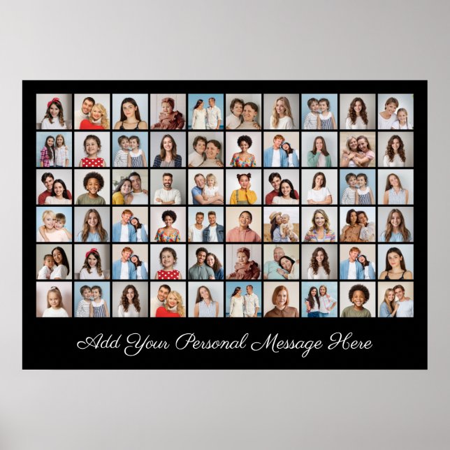 60 Fotokollage Lägg till din egen Hälsning-Poster Poster (Framsidan)