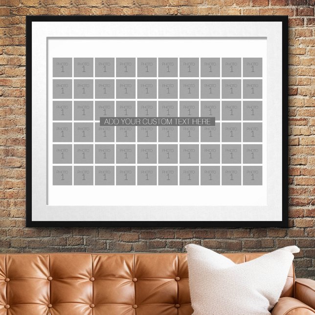 60 Fotomallsamling - Kan redigera Färg Poster (Custom Photo Collage Poster)